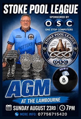 Stoke Pool League AGM Poster